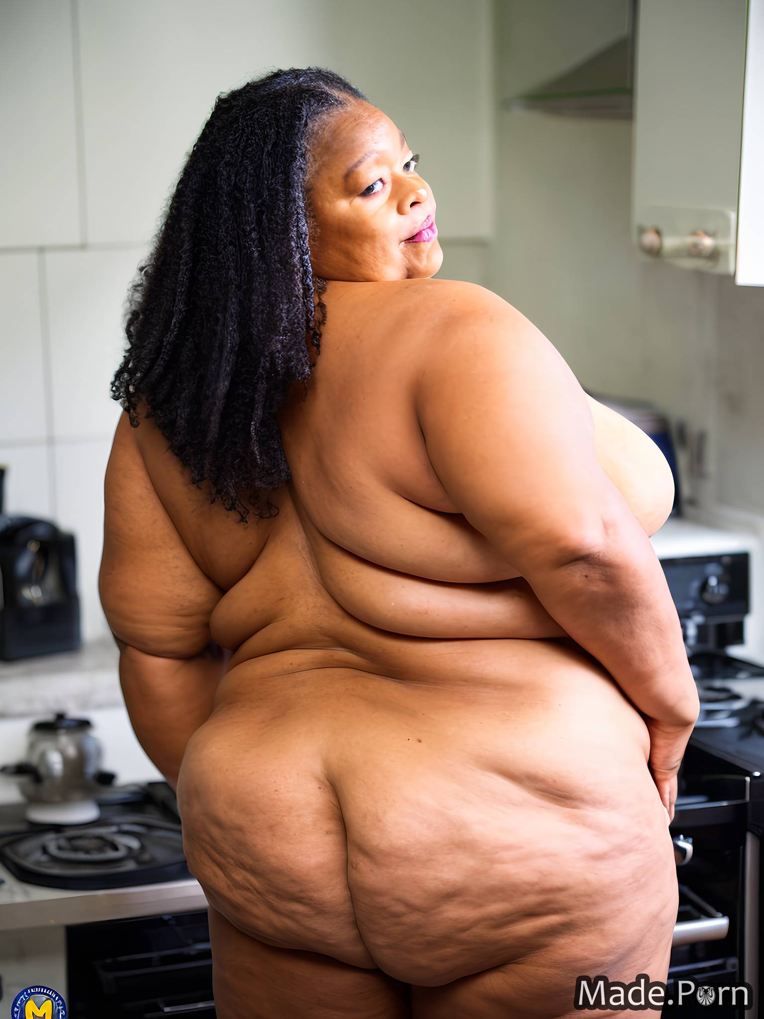 fat african american photo studio seductive big ass woman black hair