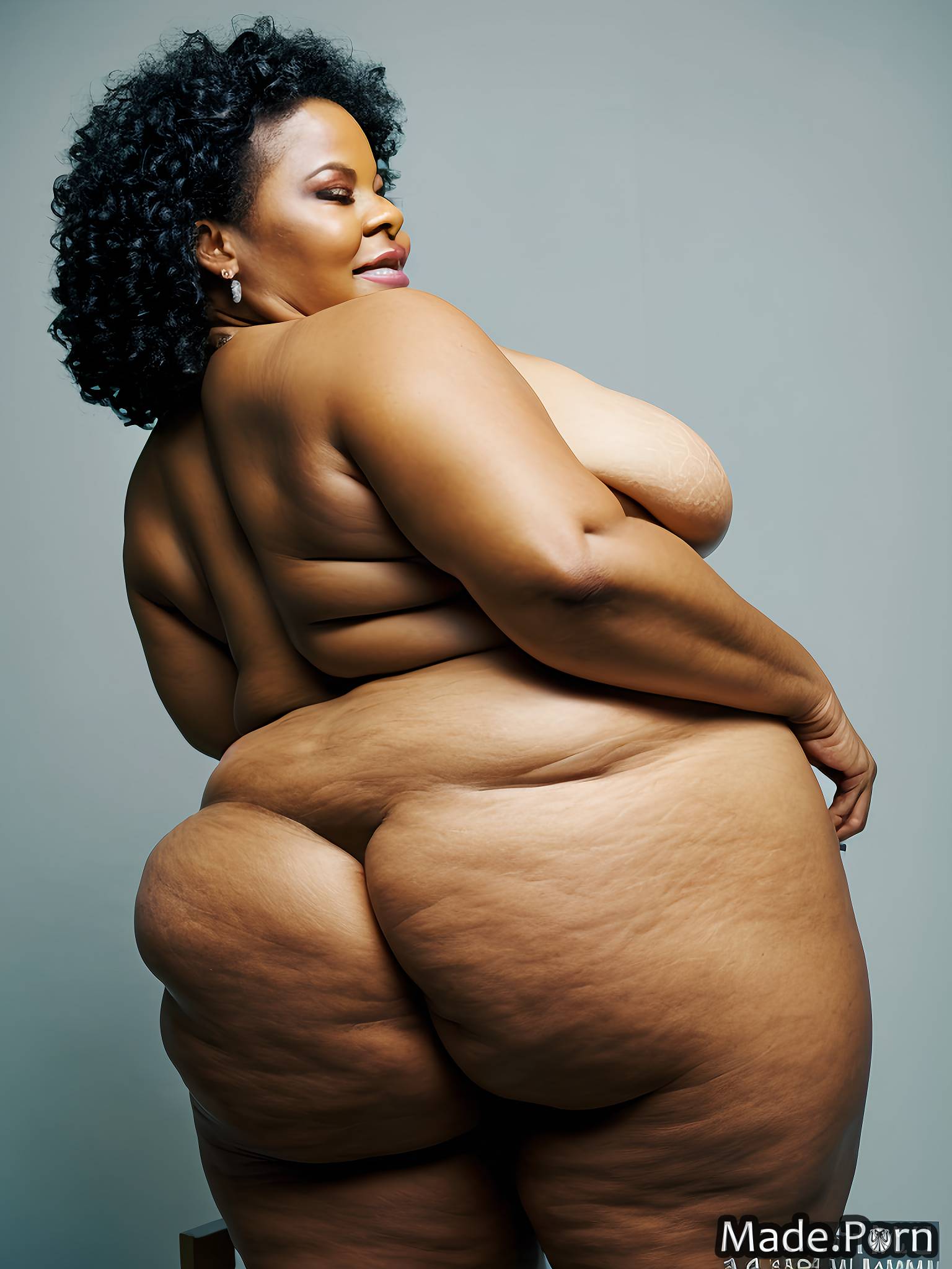 ssbbw nude sideview seductive bimbo woman photo studio