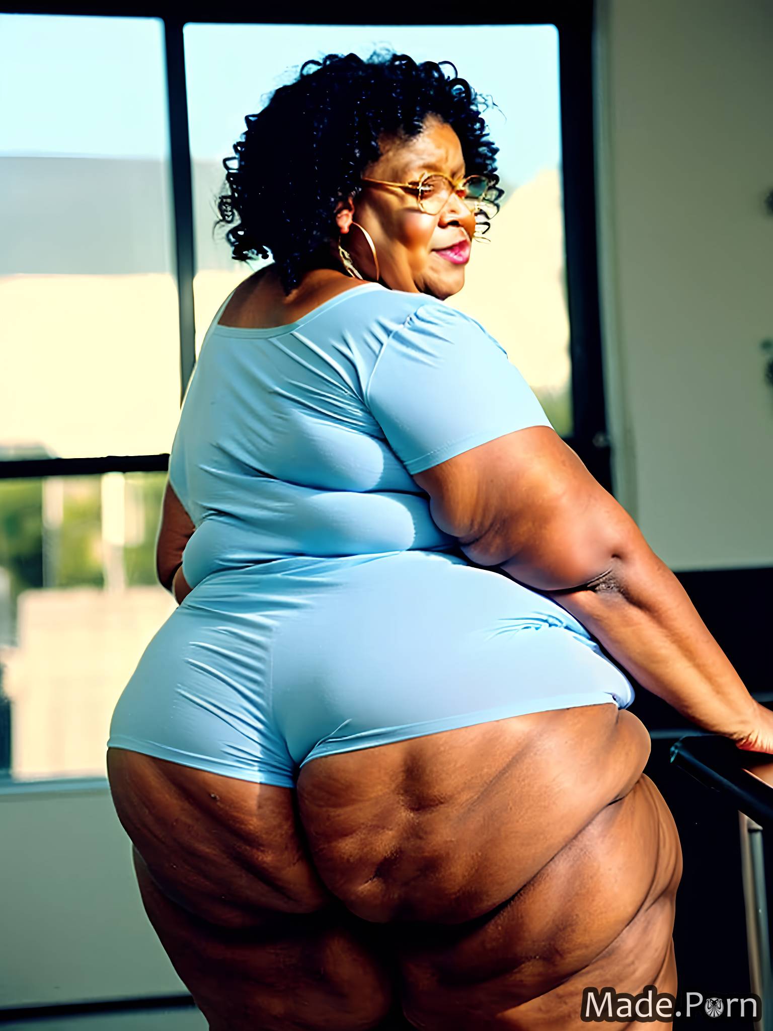 ssbbw wild afro short thick cinematic woman shop