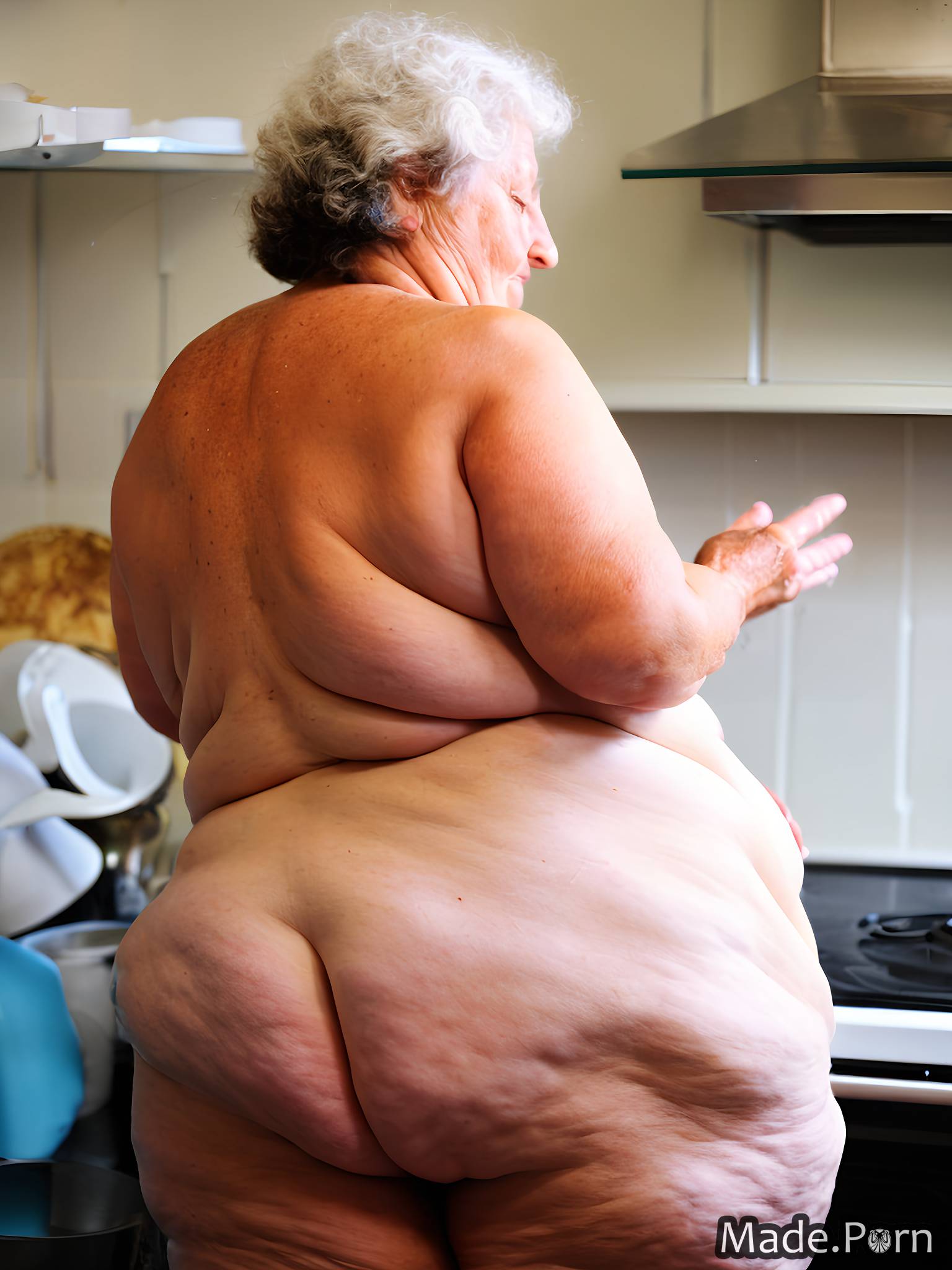 photo ssbbw fat thighs seductive apron cooking