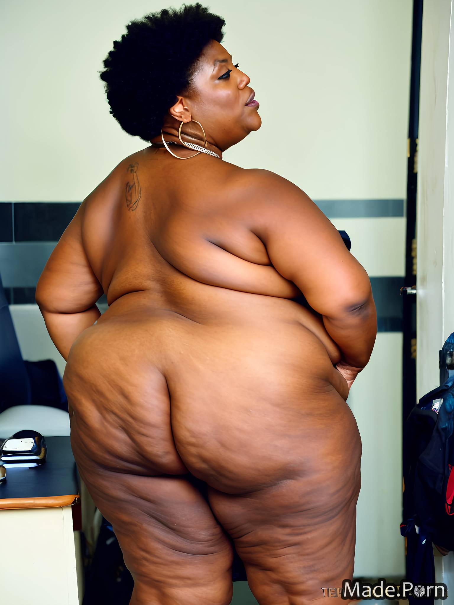 photo wild afro hairy woman fat tall seductive