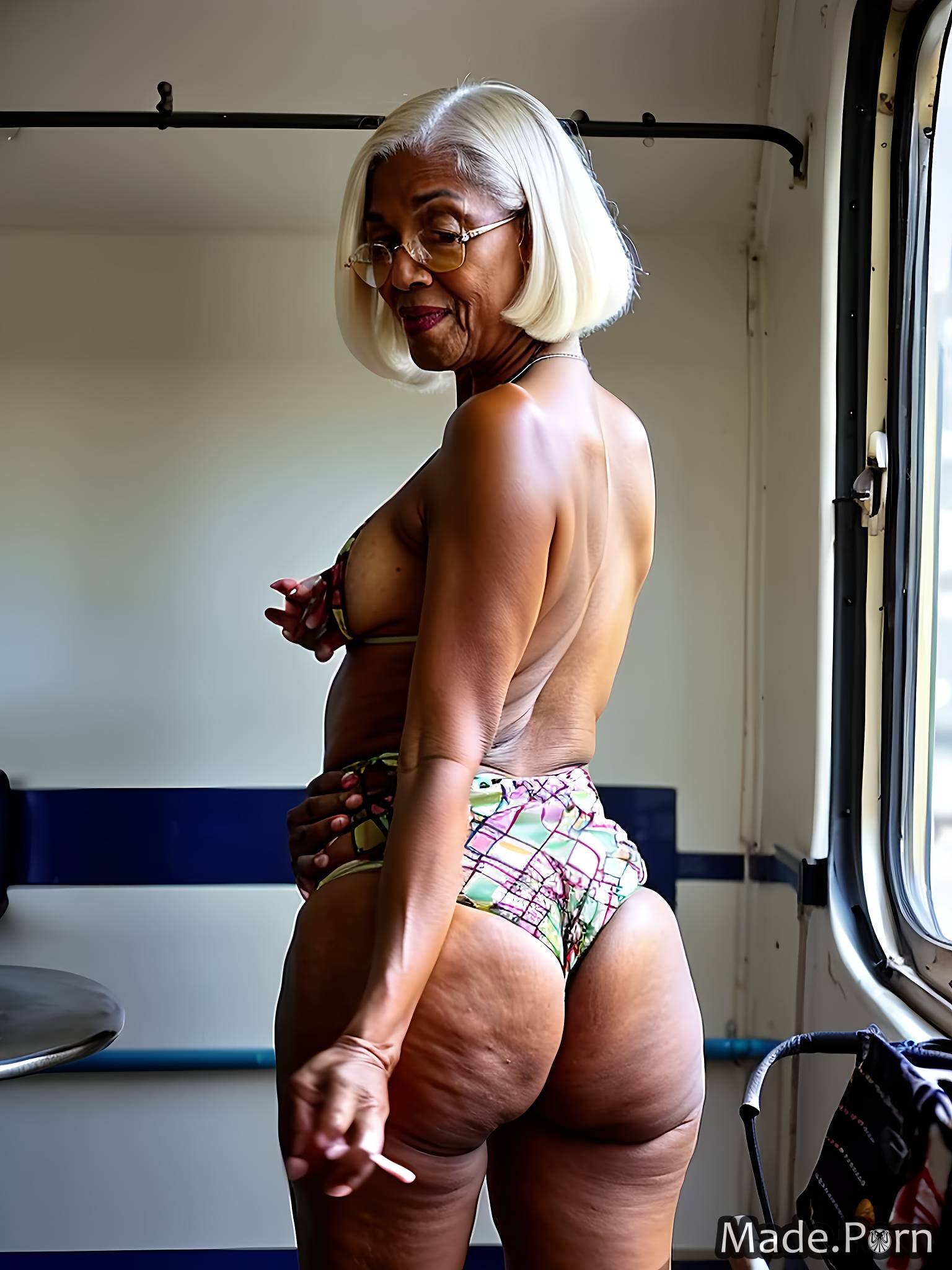 80 white hair standing small ass cinematic nigerian woman